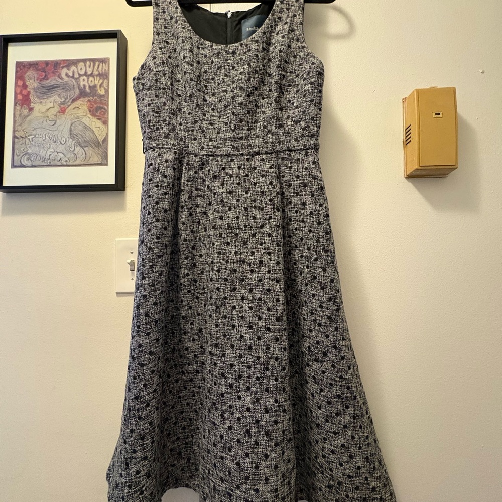 Modcloth Black and Gray Midi Dress